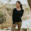 Women's Wayfarer Long Sleeve--Caviar Stripe